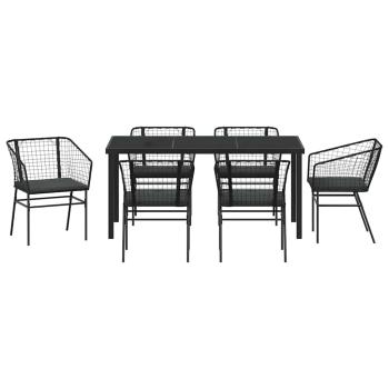 Set aus 4 Schwarz Poly-Rattan Zweisitzer