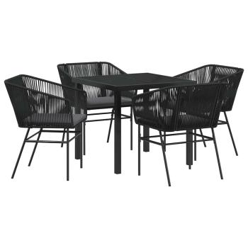 Set aus 3 Schwarz PE-Rattan Standard Abnehmbare Bezüge