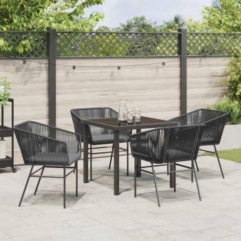 Set aus 3 Schwarz PE-Rattan Standard Abnehmbare Bezüge