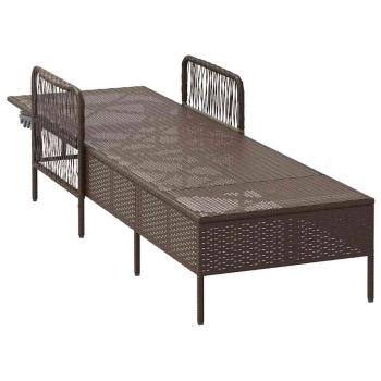 Sonnenliege Braun und creme weiß PE Rattan 157 x 55 x 92 cm