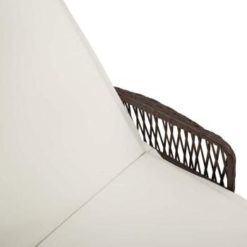 Sonnenliege Braun und creme weiß PE Rattan 157 x 55 x 92 cm