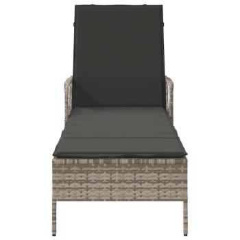 Sonnenliege Hellgrau PE Rattan 157 x 55 x 92 cm Faltbar