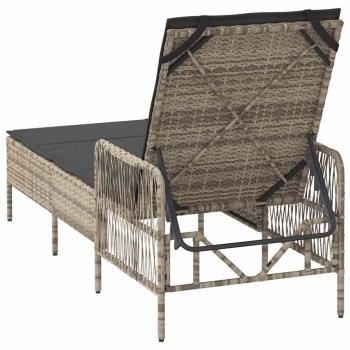 Sonnenliege Hellgrau PE Rattan 157 x 55 x 92 cm Faltbar