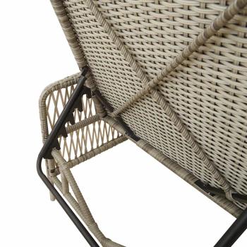 Sonnenliege Hellgrau PE Rattan 157 x 55 x 92 cm Faltbar
