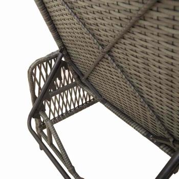 Sonnenliege Set Set aus 3 Grau und Dunkelgrau PE Rattan