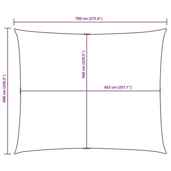 Sonnensegel Oxford-Gewebe Rechteckig 6x7 m Blau