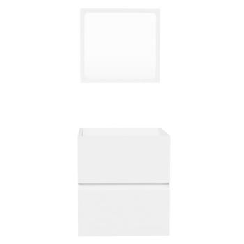 Badschrank mit Spiegel Weiß Holzwerkstoff