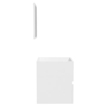 Badschrank mit Spiegel Weiß Holzwerkstoff