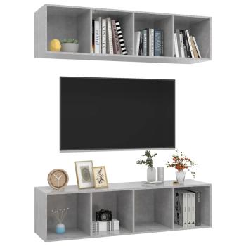 TV-Wandschränke 2 Stk. Betongrau Holzwerkstoff