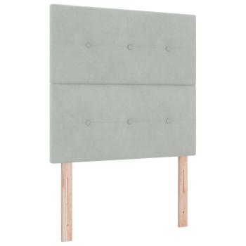 Boxspringbett mit Matratze Hellgrau Einzelvelours