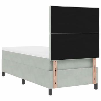 Boxspringbett mit Matratze Hellgrau Einzelvelours