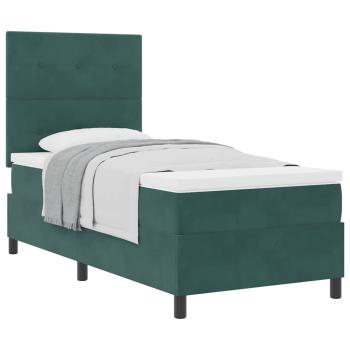 Boxspringbett mit Matratze Dunkelgrün Einzelvelours