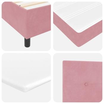 Boxspringbett mit Matratze Rosa Einzelvelours
