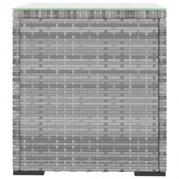 Beistelltisch Grau 40x37x40,5 cm Polyrattan und Hartglas