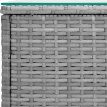 Beistelltisch Grau 40x37x40,5 cm Polyrattan und Hartglas