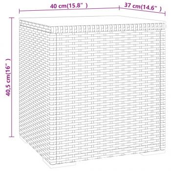 Beistelltisch Grau 40x37x40,5 cm Polyrattan und Hartglas