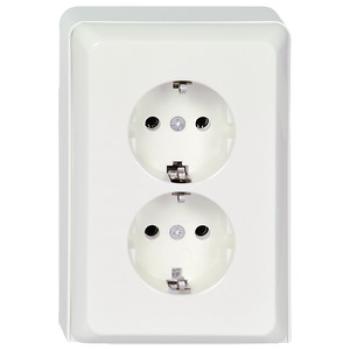 Schneider / Elso 515514 Steckdose im Geräteträger 2-fach 16A RENOVIERUNG Schraubklemme reinweiß