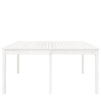 Gartentisch Weiß 159,5x82,5x76 cm Massivholz Kiefer