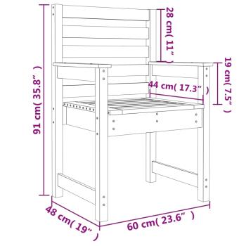 ARDEBO.de - Gartenstühle 2 Stk. Grau 60x48x91 cm Massivholz Kiefer
