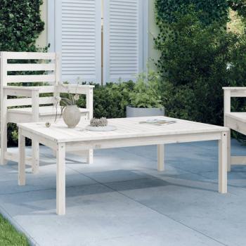 ARDEBO.de - Gartentisch Weiß 121x82,5x45 cm Massivholz Kiefer