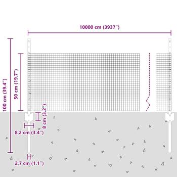 Geschweißter Drahtzaun mit 44 U-Pfosten Silber 0.5x100 m Stahl