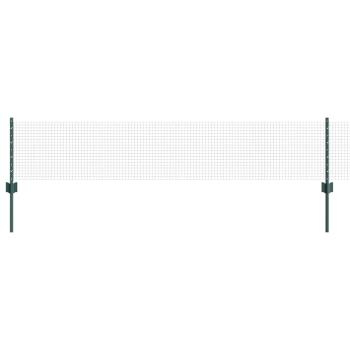 Schweißdrahtzaun mit 5 U-Posts Grün 0.4x10 m Stahl