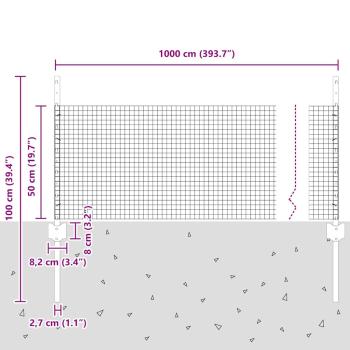 Hühnerdrahtzaun Set 2er Set Grün Verzinkter Stahl 10 x 0.5 m