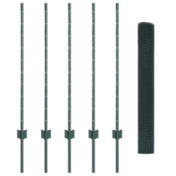 Gartenzaun Set Set aus 2 Grün Stahl Mittel Langlebig