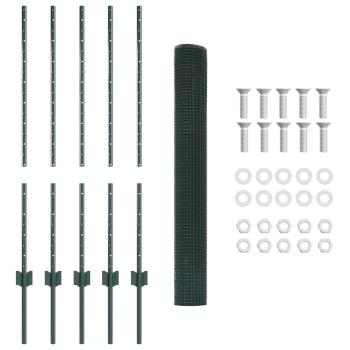 Gartenzaun Set Set aus 2 Grün Stahl Mittel Langlebig