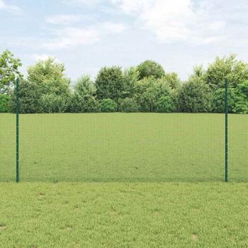 ARDEBO.de - Geschweißter Drahtzaun mit 5 U-Pfosten Grün 1,2x10 m Stahl