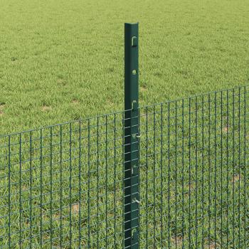 Geschweißter Drahtzaun mit 11 U-Posten Grün 0,5x25 m Stahl