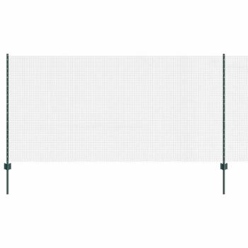 Geknoteter Drahtzaun mit 11 U-Pfosten Grün 1.2x25 m Stahl