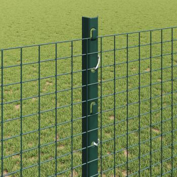 Geschweißter Drahtzaun mit 11 U Pfosten Grün 1,2x25 m Stahl