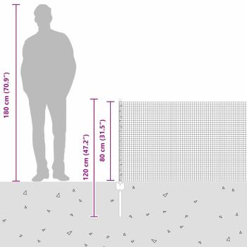 Geschweißter Drahtzaun mit 22 U-Posts Grün 0.8x50 m Stahl