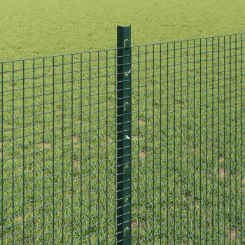 Geschweißter Drahtzaun mit 44 U-Pfosten Grün 0.8x100 m Stahl