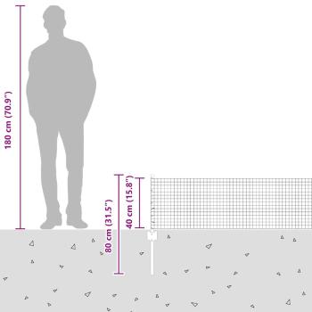 Geschweißter Drahtzaun mit 5 U-Pfosten Grau 0,4x10 m Stahl