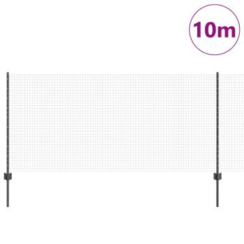 Gartenzaunset Set aus 2 Grau Metall 10 x 1 m Robust