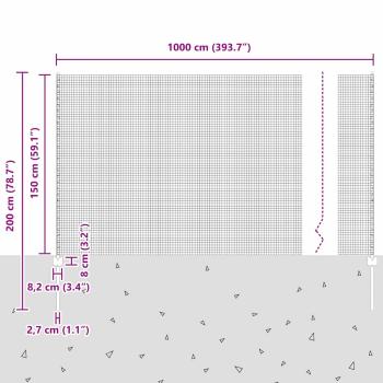 Schweißdrahtzaun mit 10 U-Posts Grau 1,5x10 m Stahl