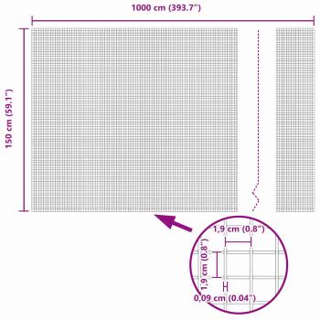 Schweißdrahtzaun mit 10 U-Posts Grau 1,5x10 m Stahl