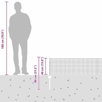Geschweißter Drahtzaun mit 11 U-Posten Grau 0.4 x 25 m Stahl