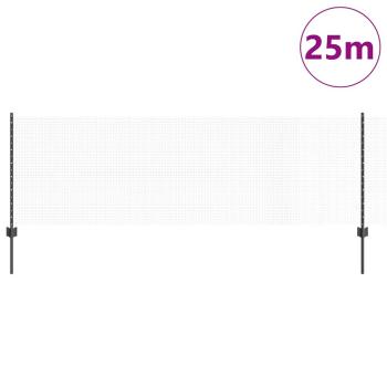 Schweißzaun mit 11 U-Pfosten Grau 0.8x25 m Stahl