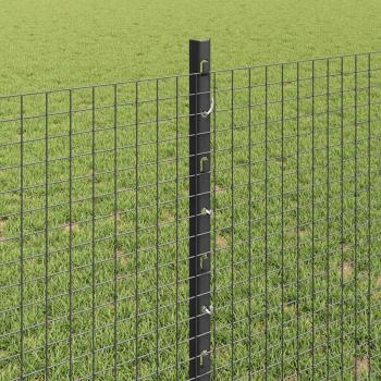Geschweißter Drahtzaun mit 44 U-Pfosten Grau 0.8x100 m Stahl