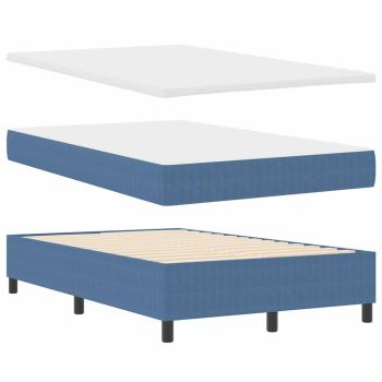 Boxspringbett mit Matratze Blau 120x200 cm Cordstoff