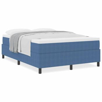 Boxspringbett mit Matratze Blau 140x200 cm Corduroy-Stoff