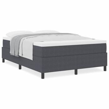 Boxspringbett mit Matratze Dunkelgrau 140x200 cm Cordstoff