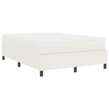 Boxspringbett mit Matratze Creme 140x200 cm Cord-Stoff