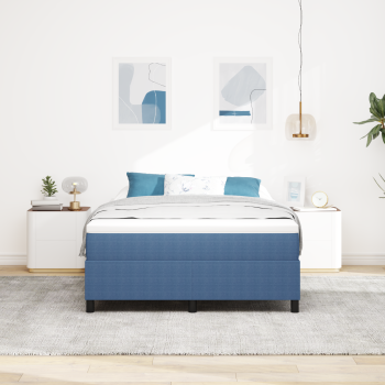 Boxspringbett mit Matratze Blau 140x200 cm Cordstoff