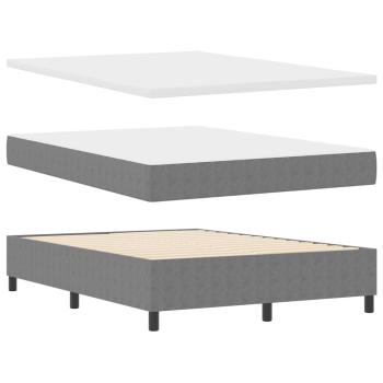 Boxspringbett Hellgrau und Weiß 140 x 190 cm Cordstoff