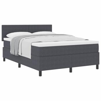 Boxspringbett Dunkelgrau und Weiß 160 x 200 cm Cordstoff