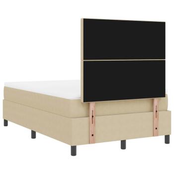 Boxspringbett mit Matratze in Beige 120x200 cm Cordstoff